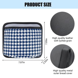 FALVFUN Car Trash Can, Mini Foldable Vehicle Garbage Organizer with 15PCS Bin Bag, Check Pattern Auto Interior Hanging Bin Container Accessoies, Universal for SUV Sedan Truck (Blue/White)