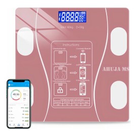 Báscula Inteligente Bluetooth Deylinghs Color Rosa Con App, 180 kg