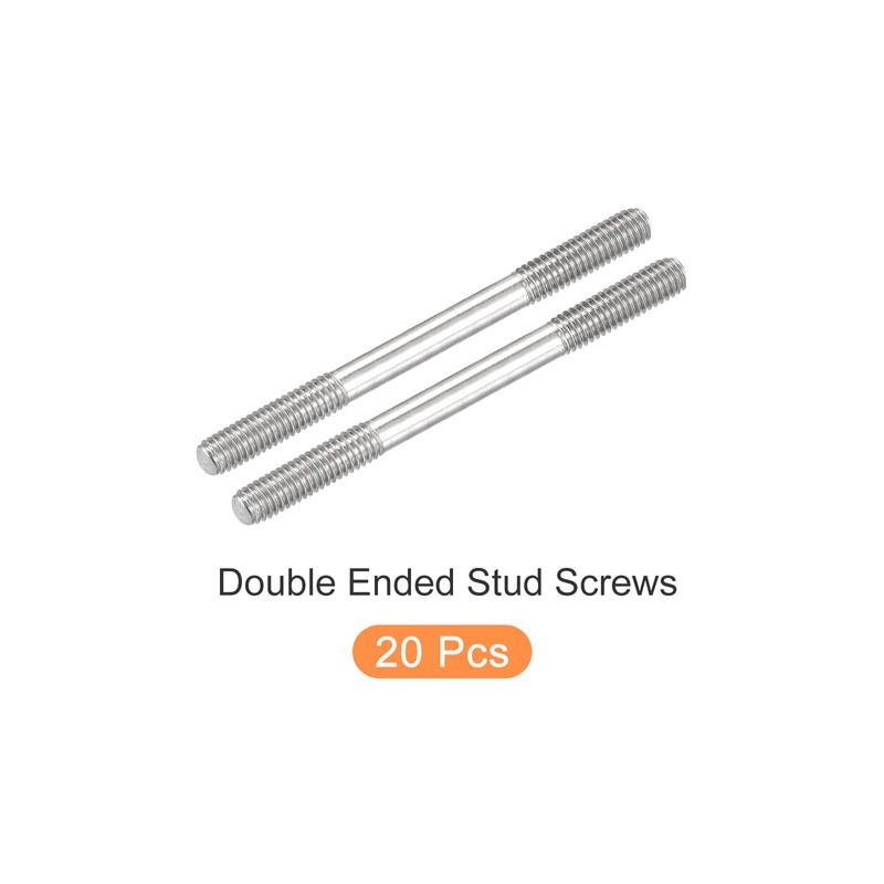 METALLIXITY Stud Bolts Rod Bolts Double Threaded M3 Screw 45mm