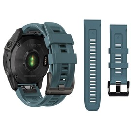 22mm Watch Band for Garmin Fenix 5/Fenix 6/Fenix 7/Fenix 8 47mm/Fenix E 47mm, Soft Silicone Band Strap Wristband with Quick Fit for Garmin Smart Watch (Lake Blue)
