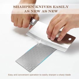 Lenamos 5 Pcs Diamond Sharpening Stone Honing Stone Diamond Stone Lapping Plate Fine Coarse Bench Stone for Kitchen Sharpening Blade Blunt Chisel, 400/600/800/1000/1200 Grit