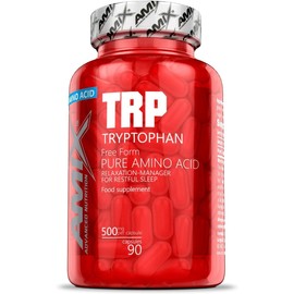 AMIX L-Tryptophan – L Tryptophan Sportnahrungsergänzungsmittel, essentielle Aminosäure, die die Muskelregeneration fördert, Ruhe und Stimmung verbessert, 90 Kapseln