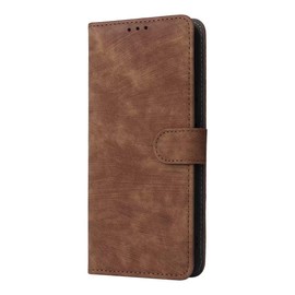 SEAHAI Leather Flip Case for Doogee N55 Plus, Premium PU Wallet Book Folio Ultra-thin Shockproof Cover Kickstand with Credit Card Slots/RFID Protection/Magnetic Close - Brown