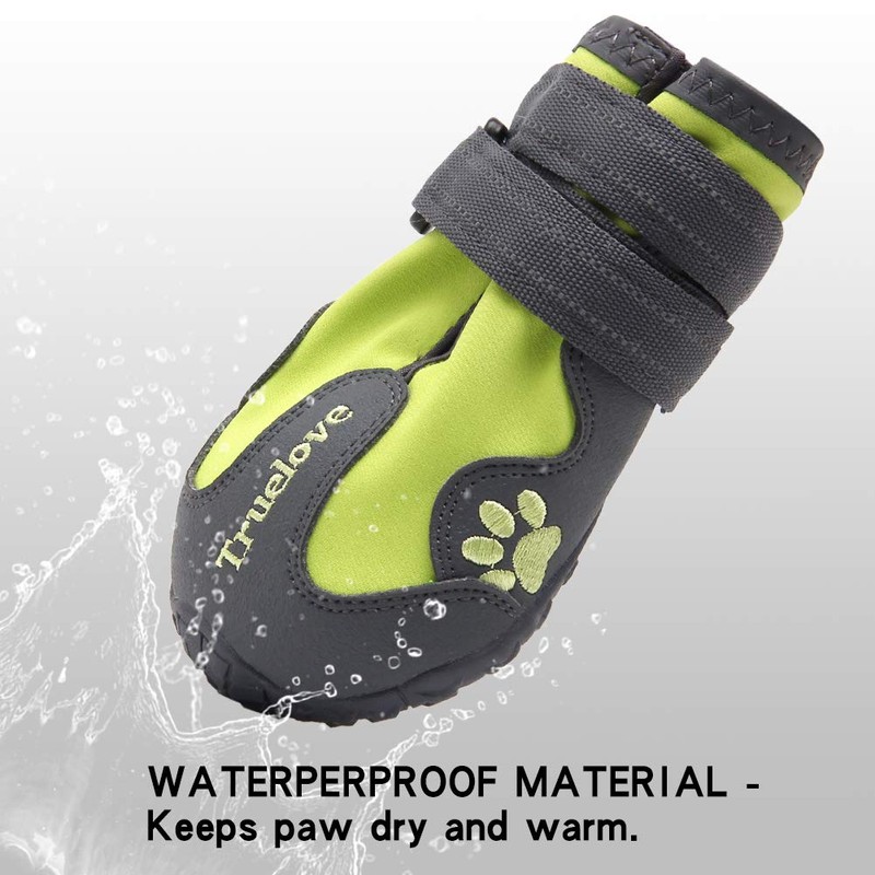 MOKCCI Truelove Dog Boots Waterproof Dog Shoes with Reflective Straps
