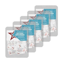 PackFreshUSA: 500cc Oxygen Absorber Compartment Packs - Food Grade - Non-Toxic - Food Preservation - Long-Term Food Storage Guide Included - 50 in 5 Compartment Packs