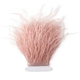 9ft 10-15cm Leather Pink Ostrich Feathers Trim Fringe for DIY Dress Sewing Craft Costumes Decoration