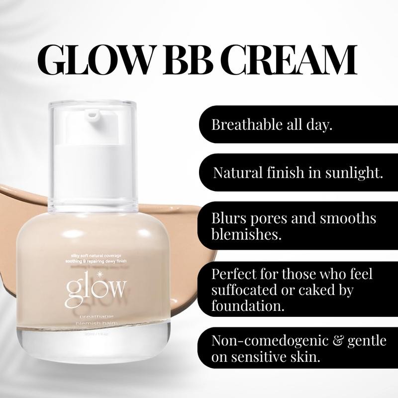 [glow] glow breathable blemish balm: lightweight & hydrating, skincare-like, medium-coverage