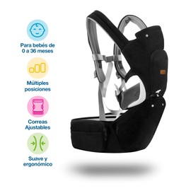 SHIMY Canguro para Bebé, Cangurera Portabebé Tipo Fular para Niños de 0 a 36 Meses, Mochila Ergonómica con Soporte para Cintura, Múltiples Compartimentos con Cierre, Ajustable a Varias Posiciones
