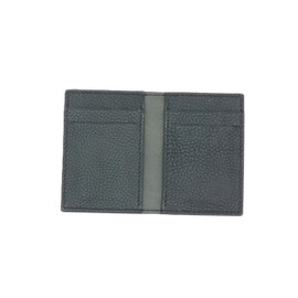 Arbor Trading Post Handcrafted Italian Leather Slim Bifold Card Holder Bifold Wallet (Black Pebble)
