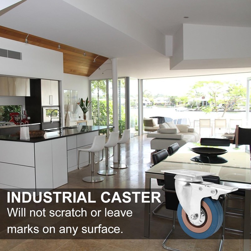 Gatuida 3 Lenkrollen aus Edelstahl mit Bremse zum Universaldrehen