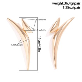 Gold Statement Large Earrings for Women, Exaggerated Big Irregular Geometric Stud Earring Asymmetrical Vintage Minimalist Y2k Party Ear Jewelry Gifts (Gold)