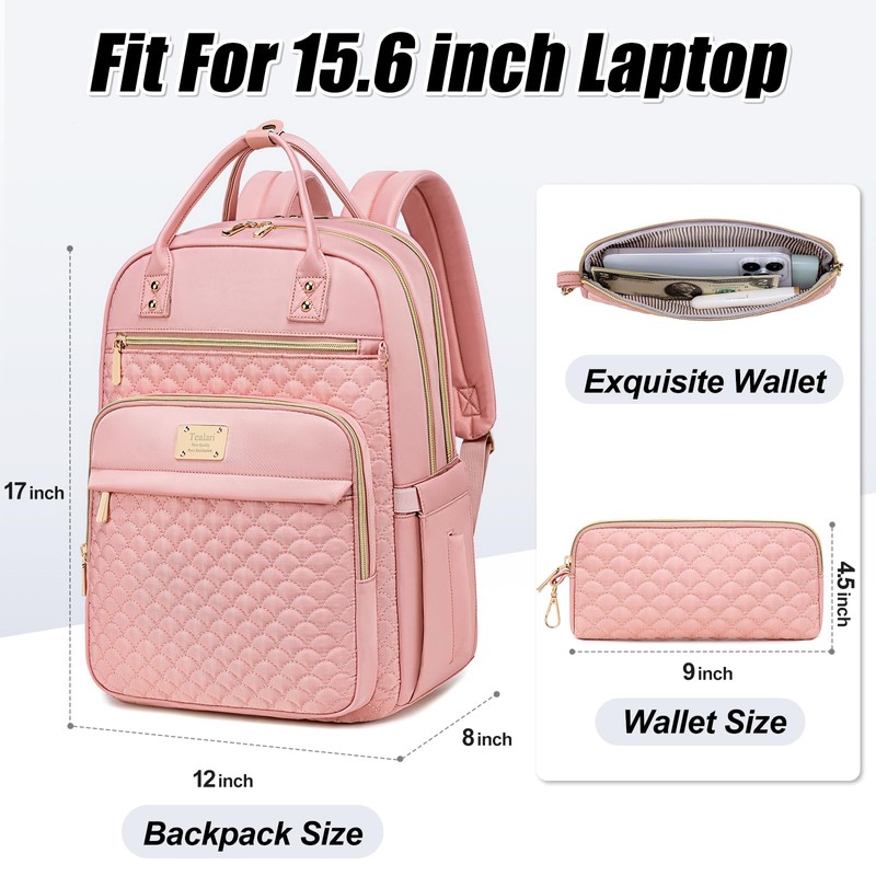 Tealari Laptop Backpack for Women,15.6 Inch Laptop Backpack for Work,Water
