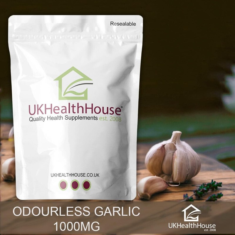 Odourless Garlic Pearls, Softgel Capsules 1000mg (One-a-Day, to Help Maintain