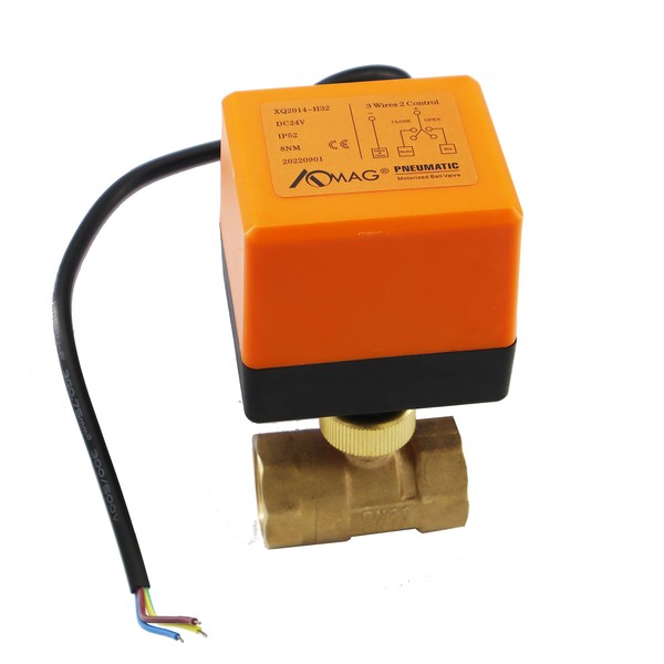 Motorized Ball Valve 3 Wires Brass 12-24V DC Electric Ball