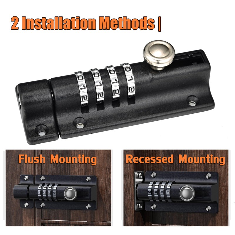 Combination Door Security Slide Latch Lock,Chumiug® High Security Digit Pin