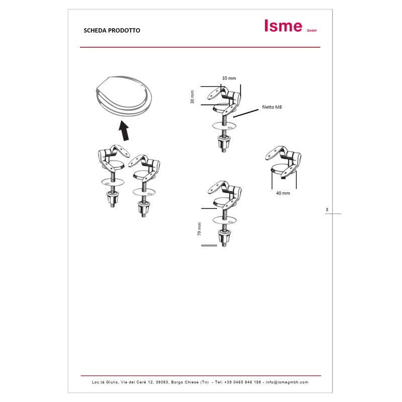 Schläfer | 4538023 - Universal Toilettensitz Scharniere, Paar verstellbare Messing-Ersatzscharniere