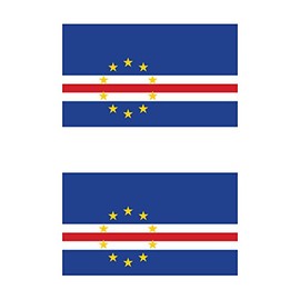 Two Pack Cape Verdean Flag Sticker FA Graphix Decal Self Adhesive Vinyl Cape Verde CPV CV