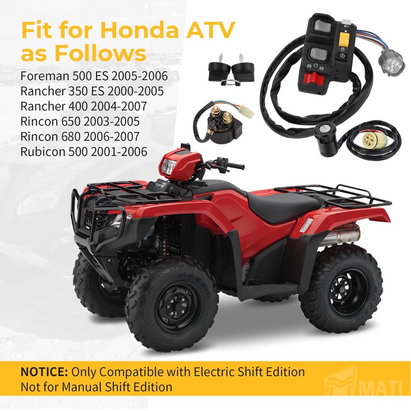 M MATI Handlebar Key Starter Relay Switch Kit for Honda