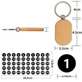 Number Tags, Luggage Tags, Oval, 5 Pieces, Number Stickers, Wooden Tags, Cloak Bills, Small Bills, Plastic Wooden Key Holder, Solid Color, Key Tag, Name Insert, DIY