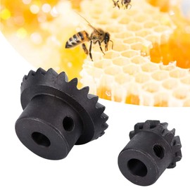 Caredy Honey Extractor，2Pcs Black Steel Beekeeping Honey Extractor Gear Accessory Beekeeper Tool Beekeeping Equipment Dadant Beekeeping Supplies