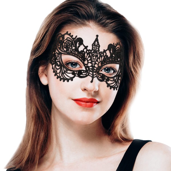 Takmor Masquerade Mask for Women，Katherine Pierce Masquerade Mask Venetian Mask Lace Mask for Female on Halloween Costume Party Nightclub Face Mask Carnival