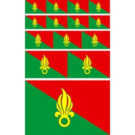 Daged Foreign Legion Sticker Card Pack of 14 - Car Motorcycle Biker Flag Vinyl 14 F
