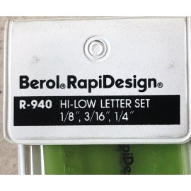 Berol RapiDesign R-940 Hi-Low Letter Set 1/8, 3/16, 1/4 in