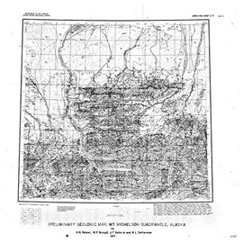 Historic Pictoric Map : Preliminary geologic map, Mt. Michelson Quadrangle, Alaska, 1971 Cartography Wall Art : 24in x 24in