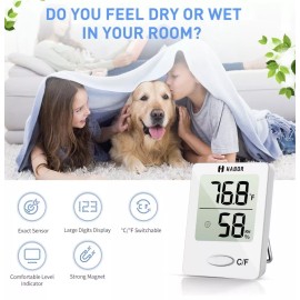 HABOR Indoor Mini Digital Thermometer Hygrometer with Humidity Sensor White