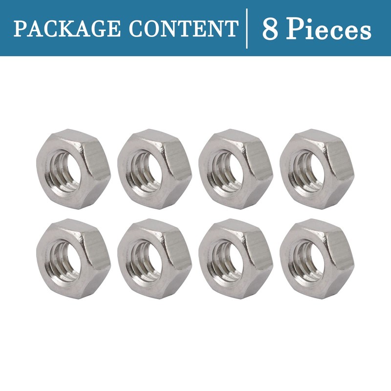 QUARKZMAN 1/4-20 UNC Hex Nut x 8 Pieces 304 Stainless