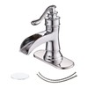 BWE Chrome Bathroom Faucet Waterfall Sink Vanity Single Hole Faucets