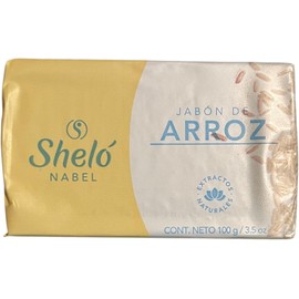Sheló Nabel Jabón de Arroz, Extractos Naturales, Barra de 100 g, Pack de 3