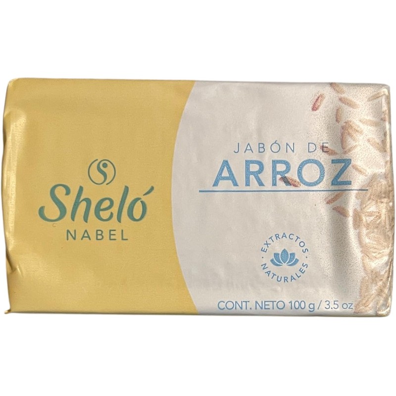 Sheló Nabel Jabón de Arroz, Extractos Naturales, Barra de 100