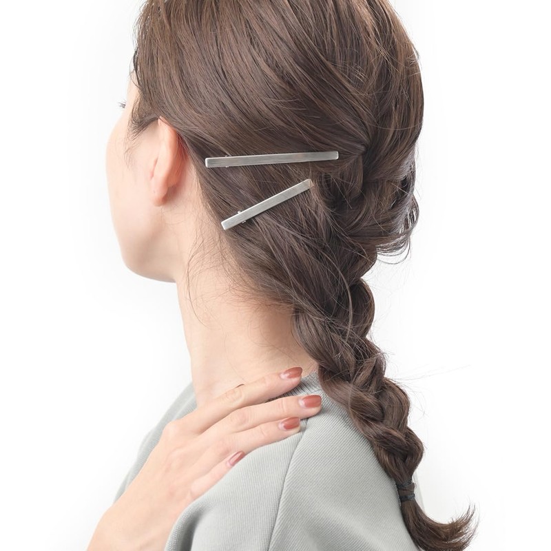 VINGTAINE Metal Line Hair Clips, Set of 2, Beak Clips,