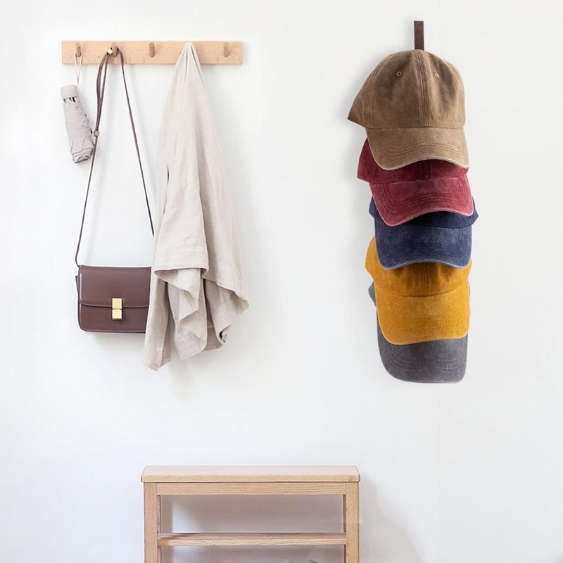 SOEWIOU 3 Pcs Hat Rack for Baseball Caps, Wall Mounted