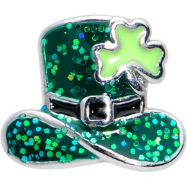 Body Candy 16G 316L Stainless Steel Top Hat Shamrock St Patricks Day Labret Monroe Lip Ring Tragus 8mm