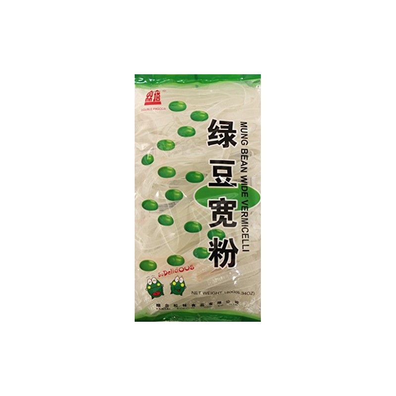 (绿豆宽粉) Mung Bean broad Been Threads Crystal Noodle -Vermicelli, Wide