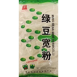 (绿豆宽粉) Mung Bean broad Been Threads Crystal Noodle -Vermicelli, Wide 6.34 oz (Pack of 3)