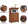 Hodedah Microwave Kitchen Cart, Cherry