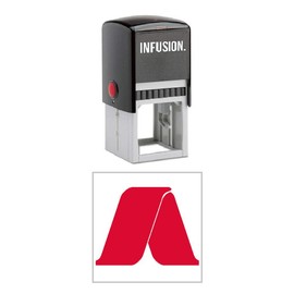Infusion 1.625" x 1.625" Custom, Large, Square Self-Inking Logo Stamp, Red