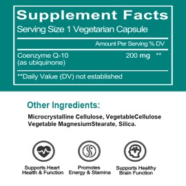 Nature's Live CoQ-10 CoEnzyme Q-10 200mg Support Heart Health,High Potency 240 Capsules