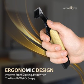 Cutting Edge Single Blade Face & Body Shaver & Trimmer, Battery Powered Razor, Bump-Free & Hypoallergenic, Wet & Dry Use, Includes 5 Guide Combs (1, 2, 4, 6mm & Body Shaver Comb), Oil, Cleaning Brush