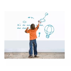 TechMel Pizarron Blanco Vinil  Plumin Adherible 200cm X 45cm Lavable