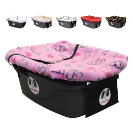 FidoRido Dog Car Seat - Pet Booster Car Seat with Cover, Harness and Straps - Durable Plastic Base, Comfortable Cushions, Easy to Install and Clean