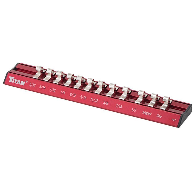 Titan 36097 1/4-Inch Drive SAE Magnetic Aluminum Socket Organizer with