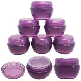 Beauticom 6 Pieces 50G/50ML Purple Color Frosted Container Jars with Inner Liner for Scrubs, Oils, Salves, Creams, Lotions - BPA Free