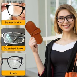 AffeGifts Soft Glasses Case for Women Men, PU Leather Glasses Pouch Anti-Scratch Spectacle Cases Sunglasses Bag Flat Glasses Case For Travel Office