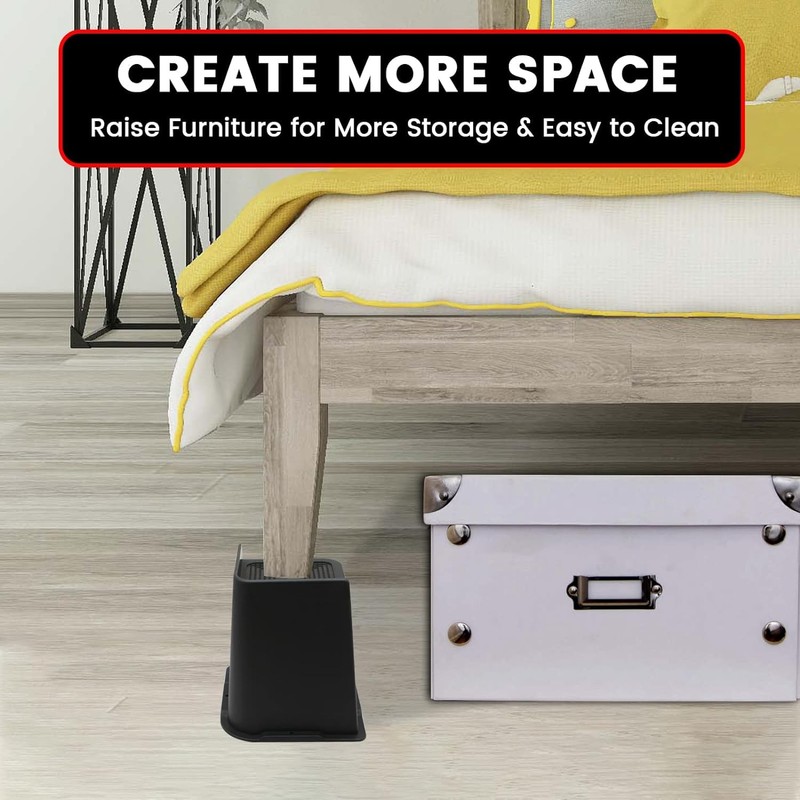 MYMULIKE Bed Risers Heavy Duty, Oversized Furniture Risers, Support Up