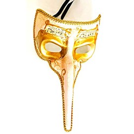Griffin Trader Venetian Mask Plague Doctor Musical Score Long Nose Masquerade New Orleans Series (Pink)