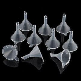 10Pcs White Small Clear Plastic Mini Funnels for Bottle Filling, Perfumes, Essential Oils, Science Laboratory Chemicals, Arts & Crafts Supplies Clear Lab Funnels